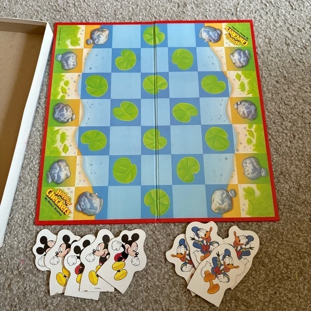 Vintage 1980s Milton Bradley Mickey Mouse HOPPIN CHECKERS Board Game Disney